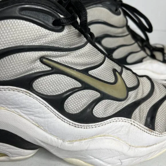 Nike Air Flight Determination Sneakers Mens Size 12.5 Lace Up White Black Rare - Picture 5 of 16